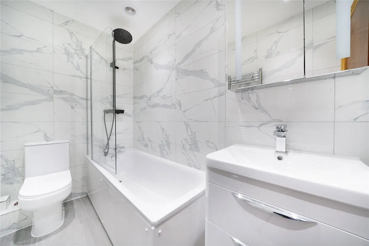 Completed bathroom installation by A&B London Construction